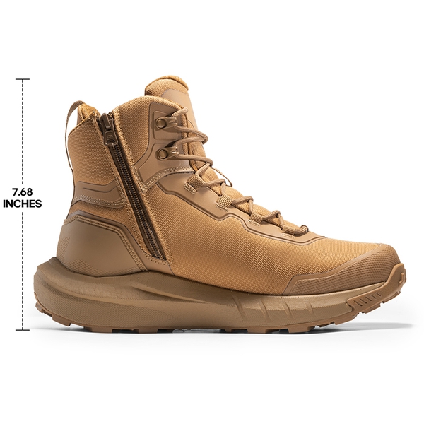 Botas de Senderismo Táctical para Hombre Ligeras con Suela Acolchada para Trabajo todo el día Cremallera Lateral Motocicleta Combate
